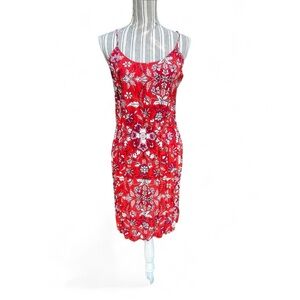 Old Navy red orange boho summer sundress large